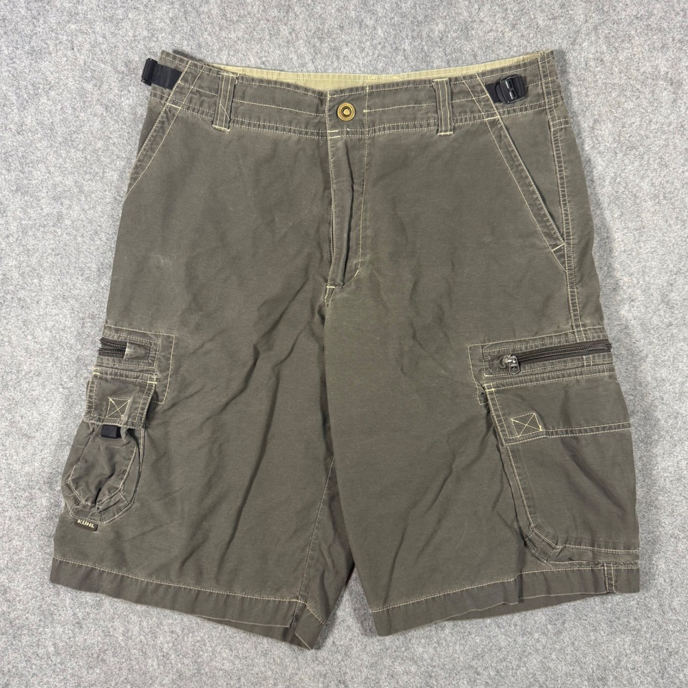 Kuhl Cargo Shorts Mens M Olive Green Kuhldry Tactical Hiking Utility 32 Waist